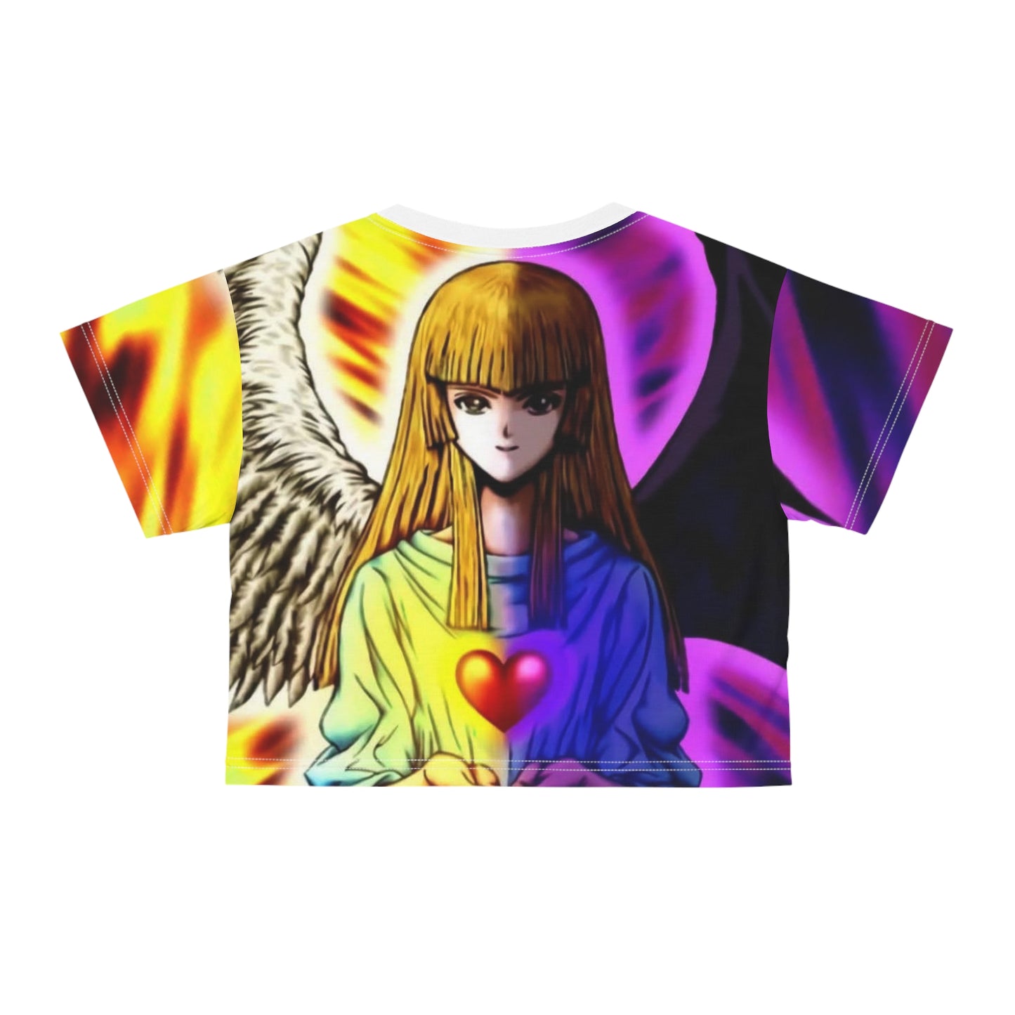 Angel Wings ygo Crop Tee, Spiritual Crop Top, Anime Aesthetic Shirt, Gift for Her, Festival Fashion, Cute Casual Wear