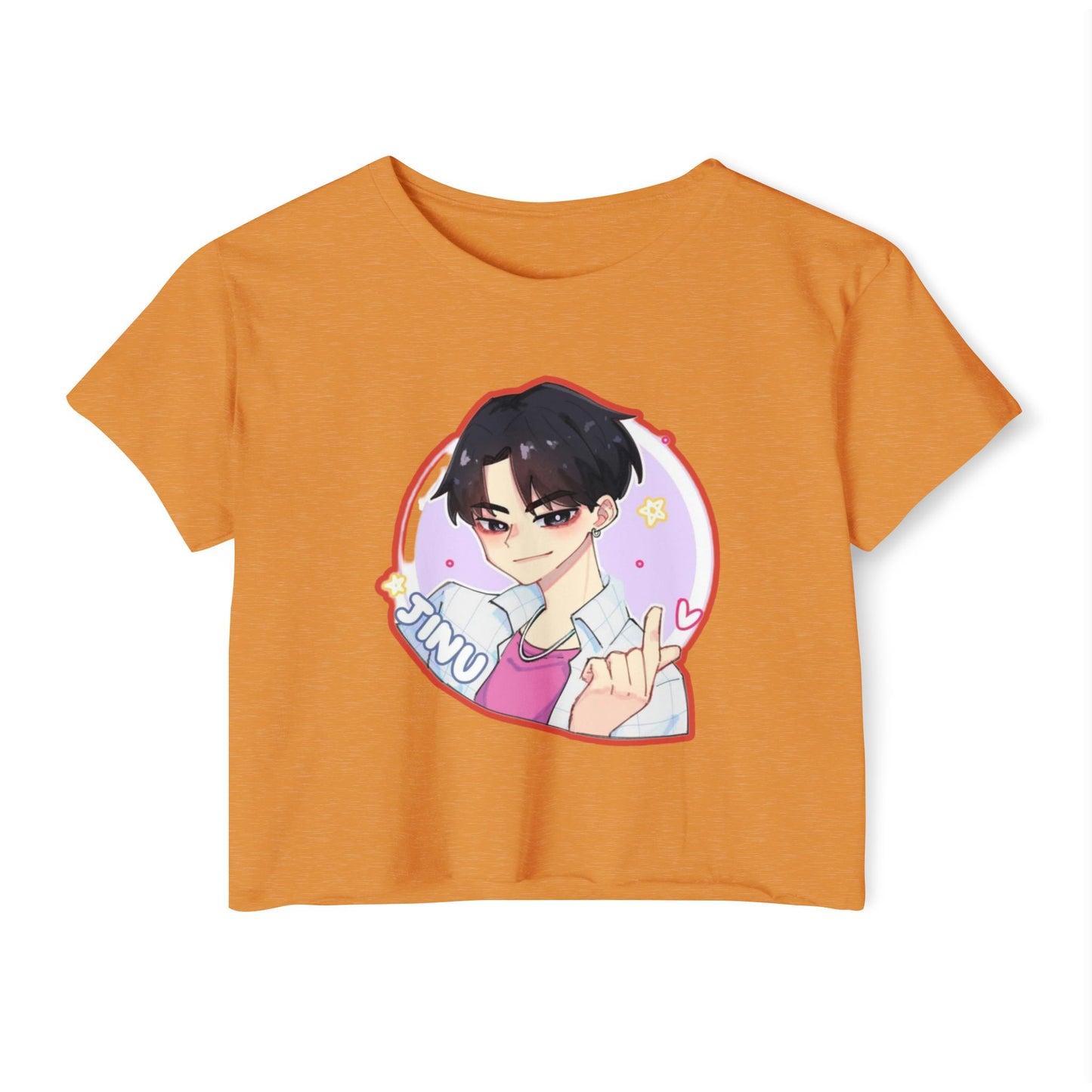 Women's Festival kpop boys 2 Crop Top with Cute Anime Design, Trendy Summer Top, Gift for Anime Lovers, Music Fest Outfit, Vibrant Graphic Tee