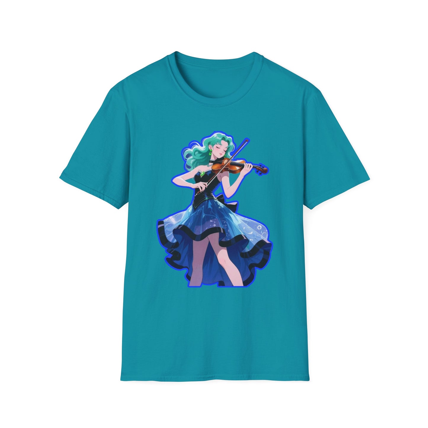 Enchanting Violinist sailor moon 7 Unisex Softstyle T-Shirt, Music Lover Gift, Casual Wear, Concert Tee, Artistic Apparel