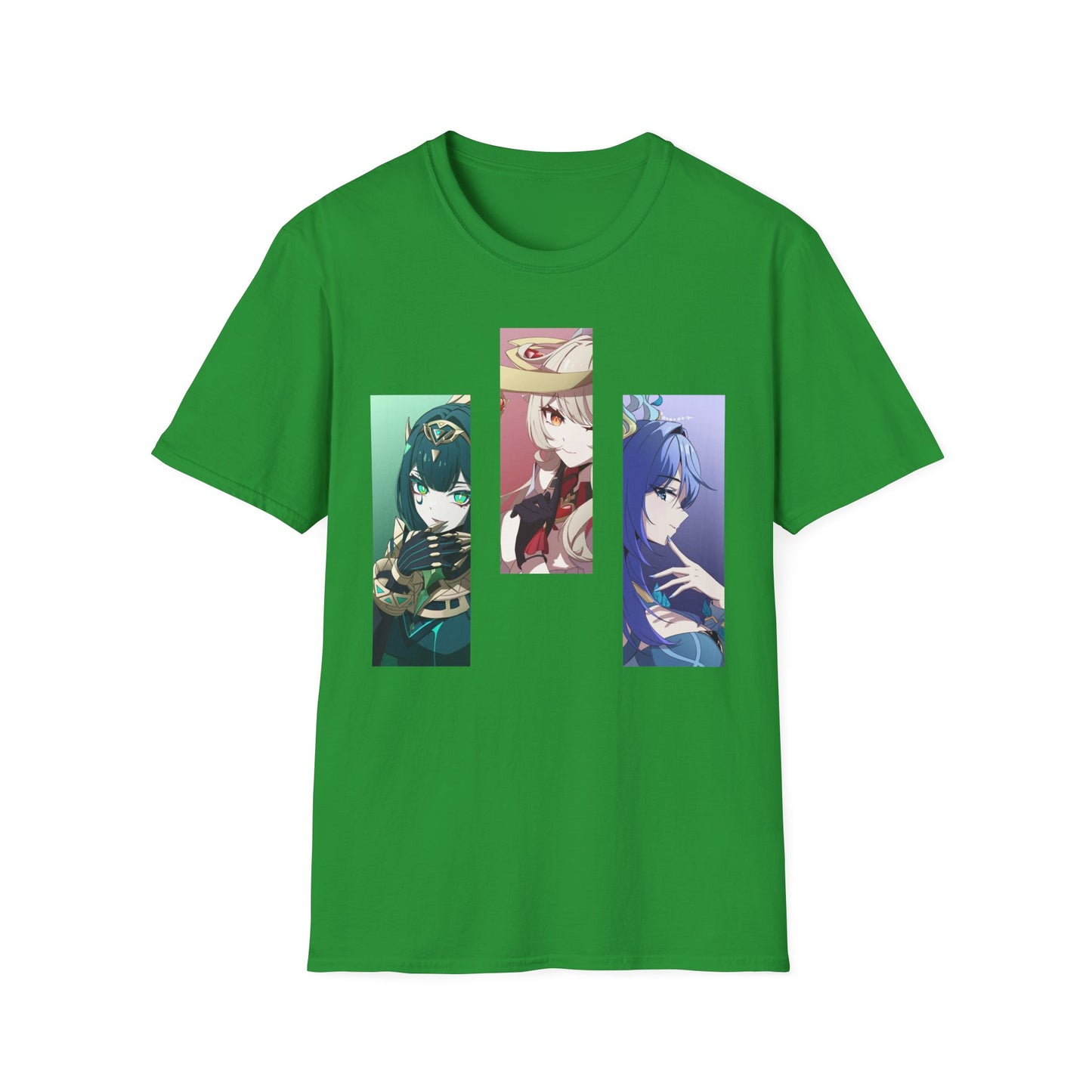Anime Trio Unisex Softstyle T-Shirt, Casual Tee, Geek Fashion, Gift for Anime Lovers, Novelty Shirt, Unique Graphic Tee