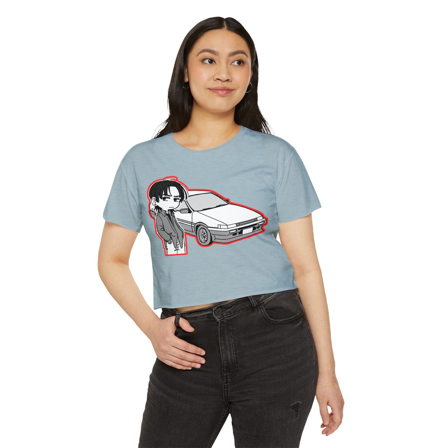 Festival Vibes initial D 2 Crop Top, Graphic Tee for Music Lovers, Summer Top, Cute Streetwear, Ideal for Concerts, Gifts for Her