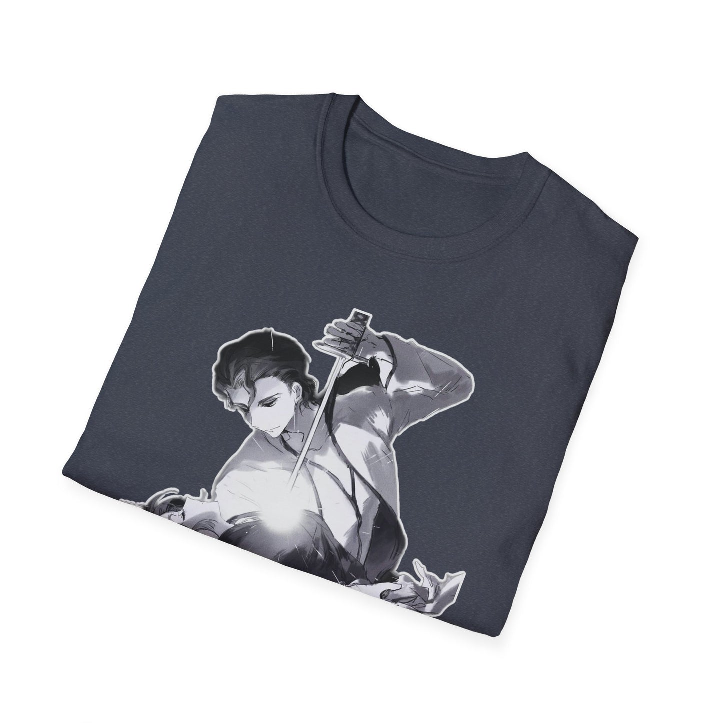Artistic Unisex bleach 4 Softstyle T-Shirt with Dramatic Black & White Design, Casual Wear, Gift for Art Lovers, Streetwear, Everyday Comfort