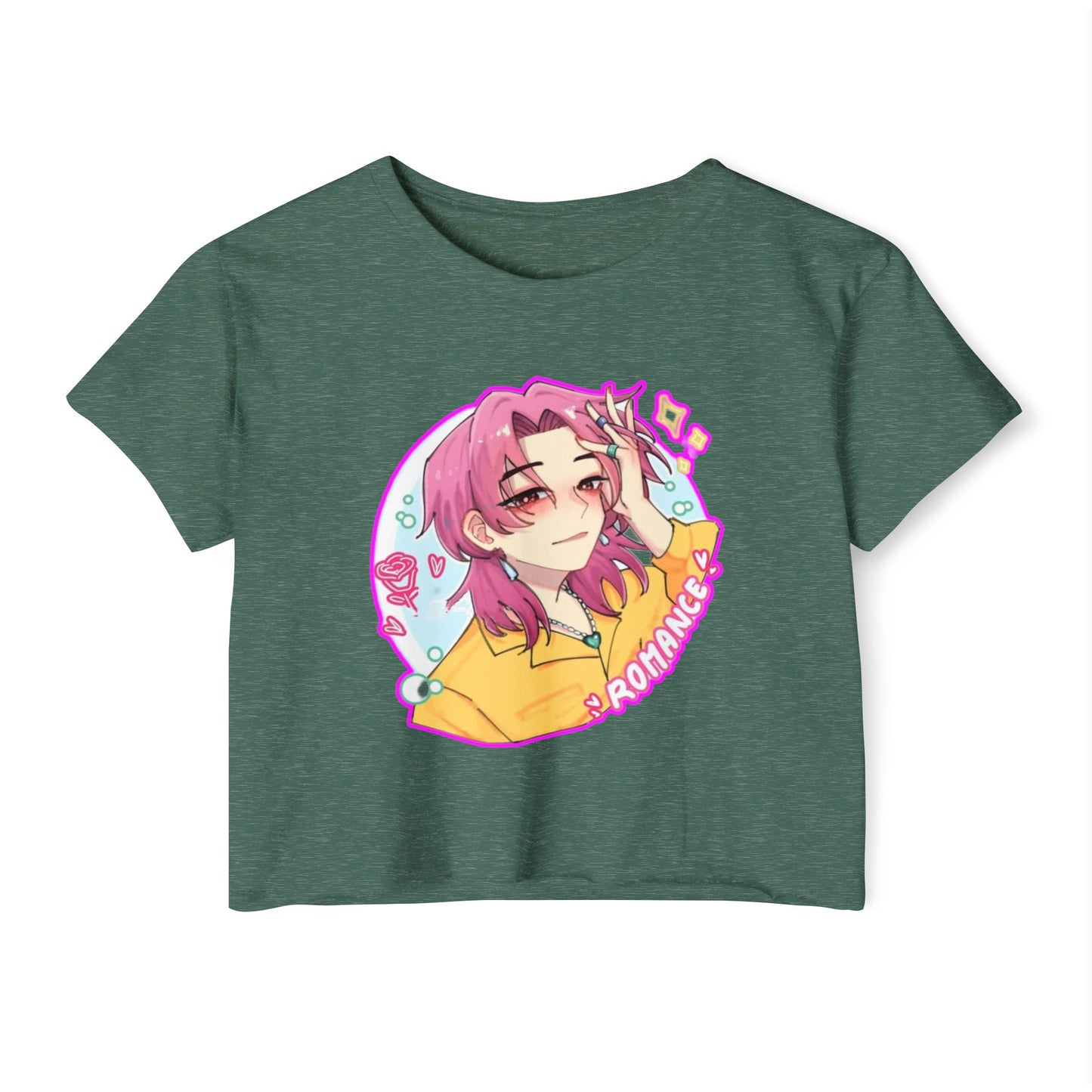 Romantic Vibes kpop boys 5Women's Festival Crop Top, Cute Summer Shirt, Everyday Wear, Music Fest Outfit, Unique Gift Idea