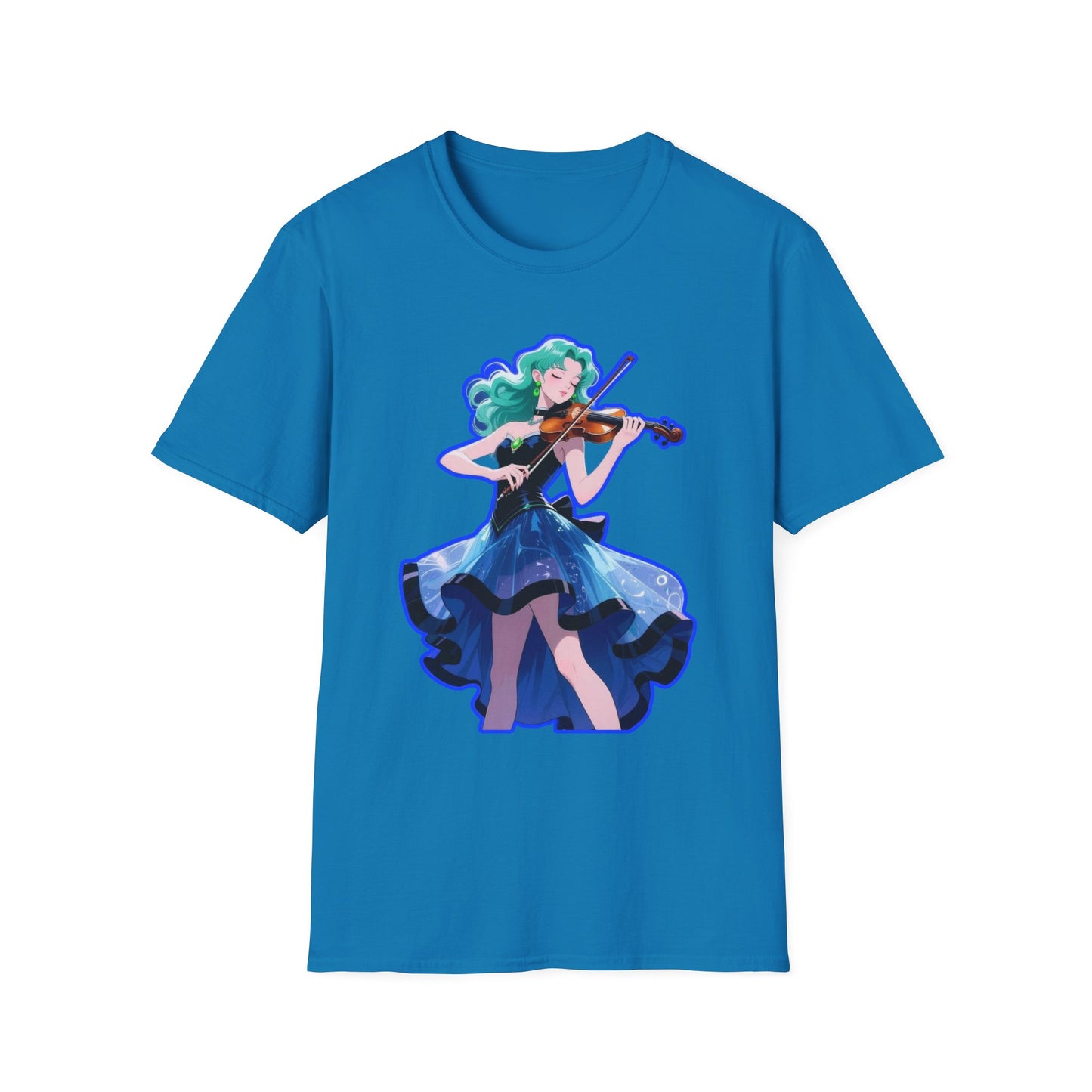 Enchanting Violinist sailor moon 7 Unisex Softstyle T-Shirt, Music Lover Gift, Casual Wear, Concert Tee, Artistic Apparel