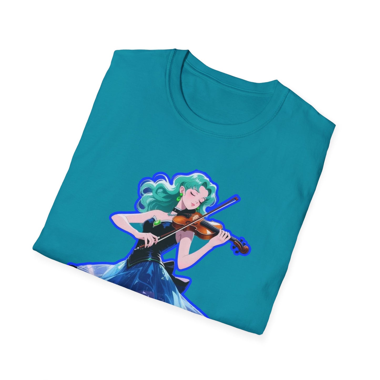 Enchanting Violinist sailor moon 7 Unisex Softstyle T-Shirt, Music Lover Gift, Casual Wear, Concert Tee, Artistic Apparel