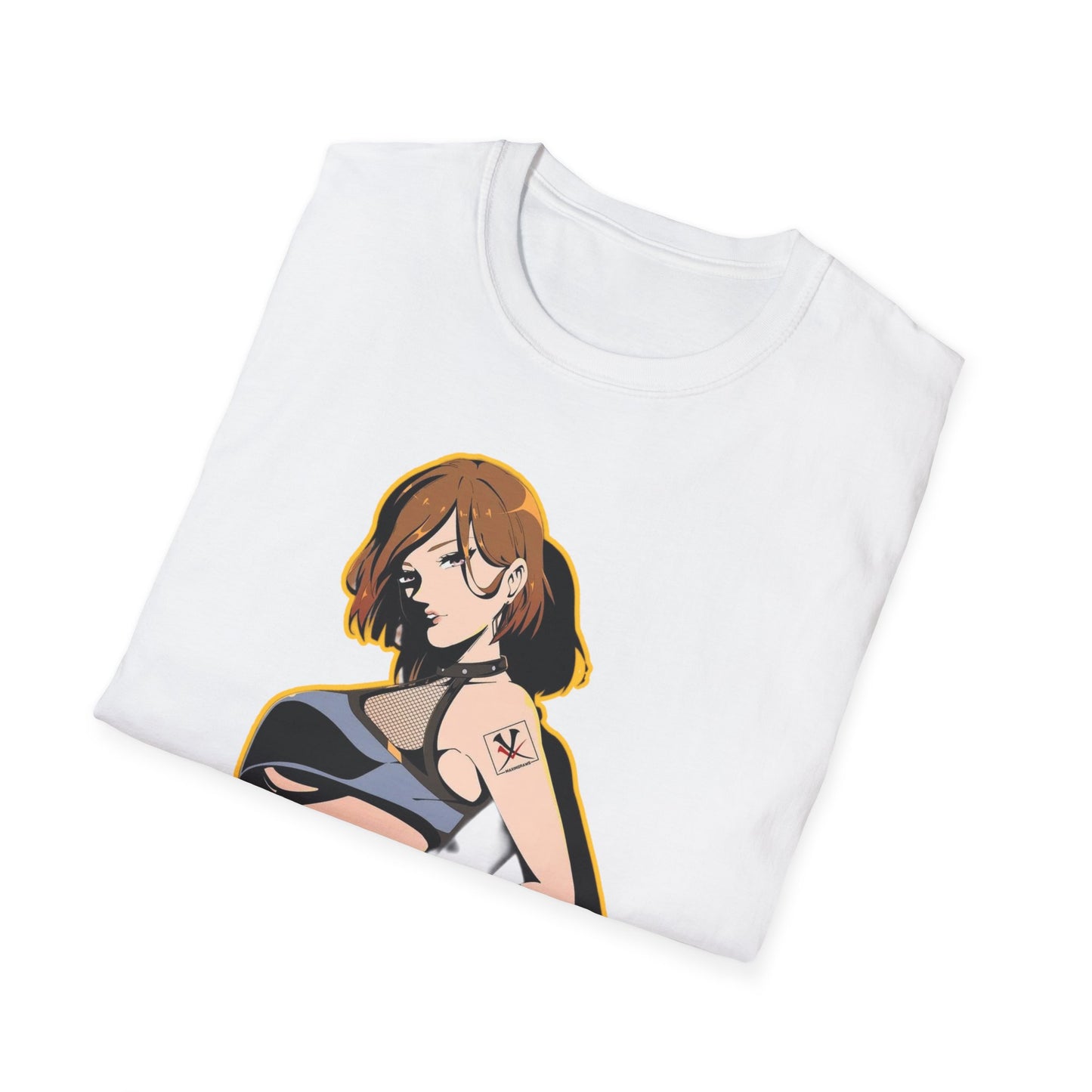 Chic Graphic one piece T-Shirt for Trendy Fashionistas, Unisex Softstyle Tee, Anime Art Apparel, Perfect Gift for Birthdays and Casual Outings