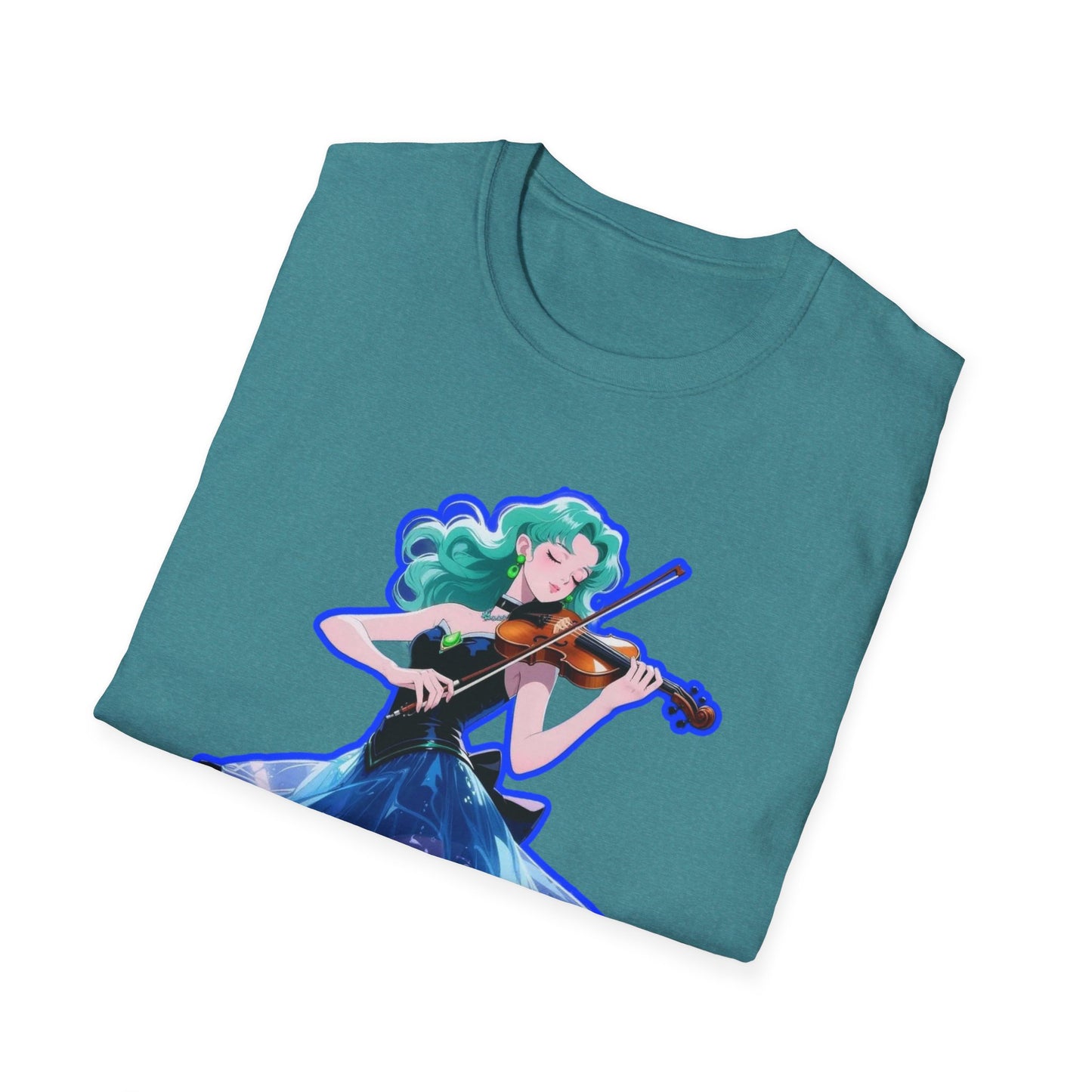 Enchanting Violinist sailor moon 7 Unisex Softstyle T-Shirt, Music Lover Gift, Casual Wear, Concert Tee, Artistic Apparel