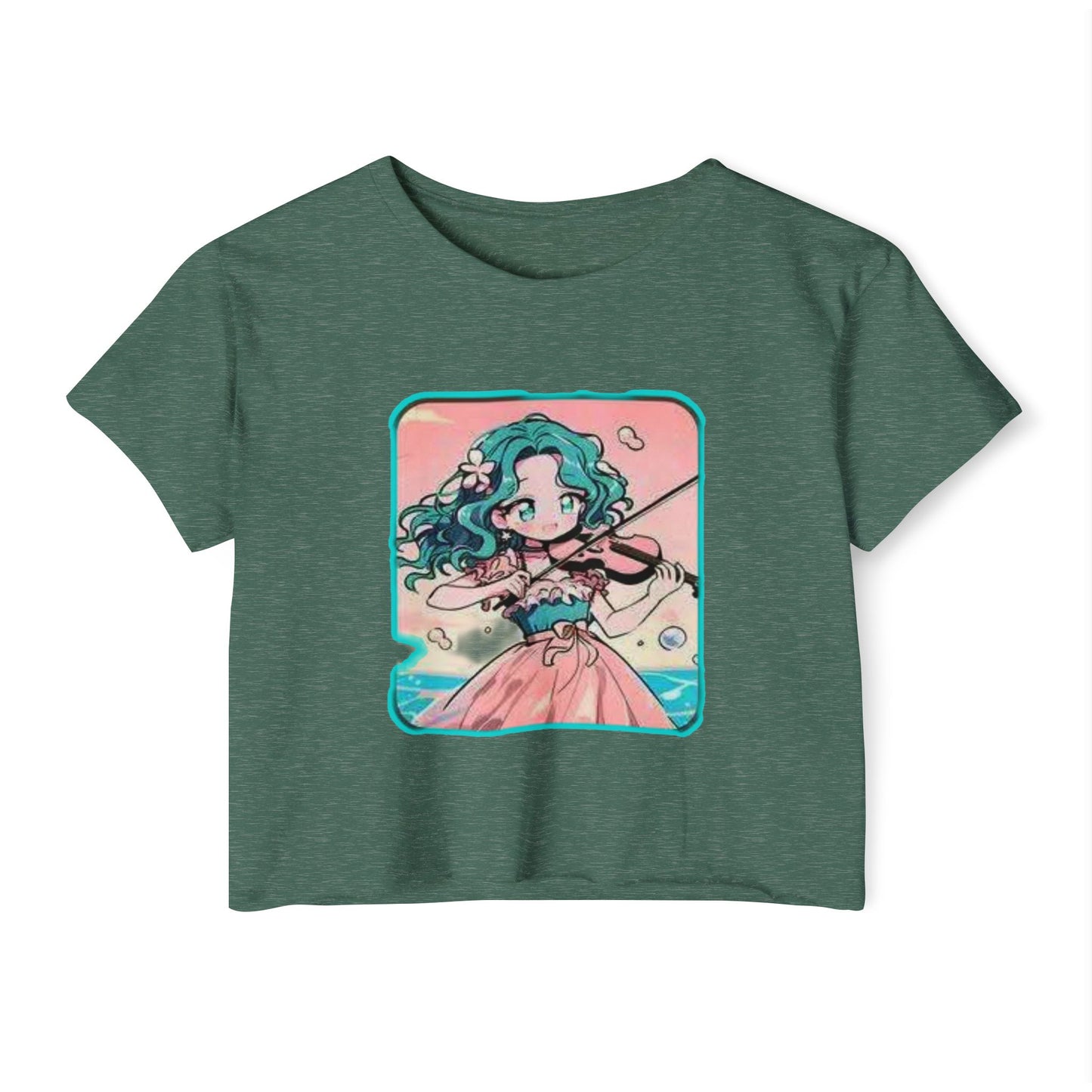 Women's Festival sailor moon 16 Crop Top, Boho Chic Shirt, Cute Summer Top, Music Festival Outfit, Casual Crop Tee, Gift for Her