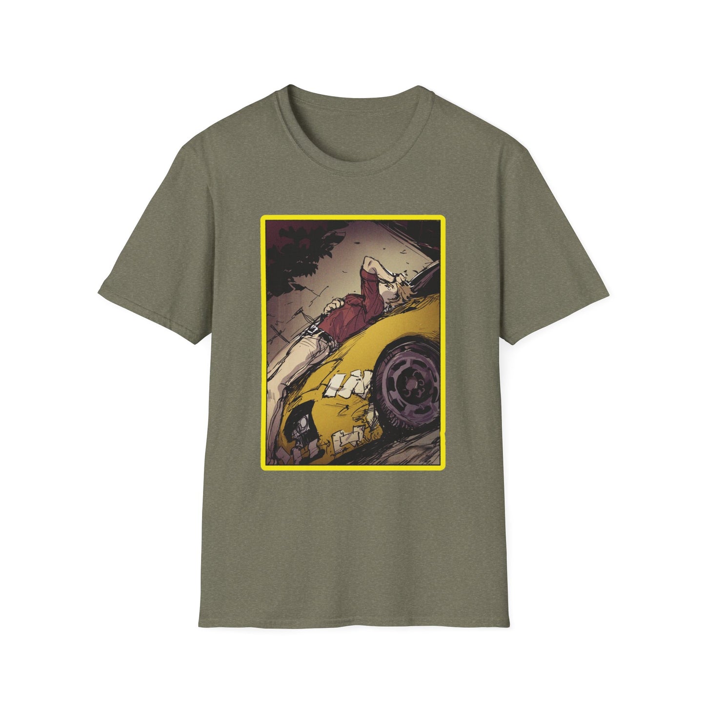 Retro Car Art initial D 11 Unisex Softstyle T-Shirt | Casual Fashion, Graphic Tee, Gift for Car Lovers, Streetwear, Vintage Aesthetic