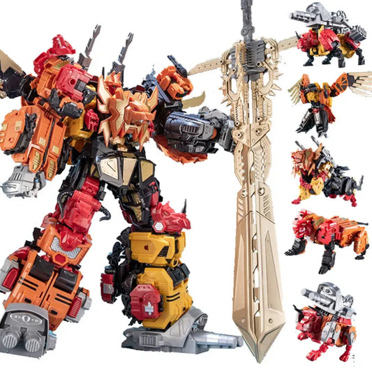 Jinbao 5-in-1 Big Transformation Predaking Anime Robot Action Figure