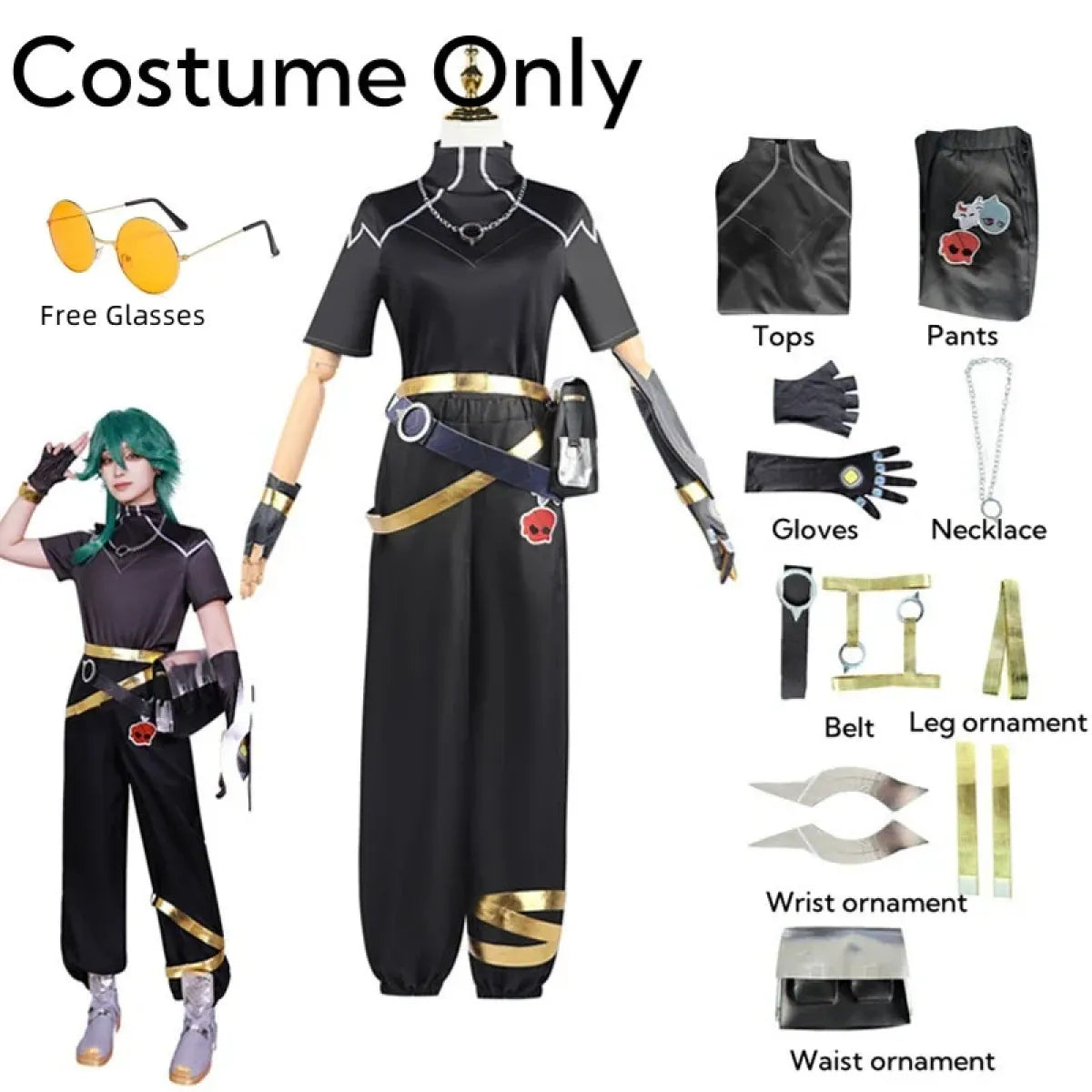 Ezreal Cosplay Costume – League of Legends Outfit with Wig & Props
