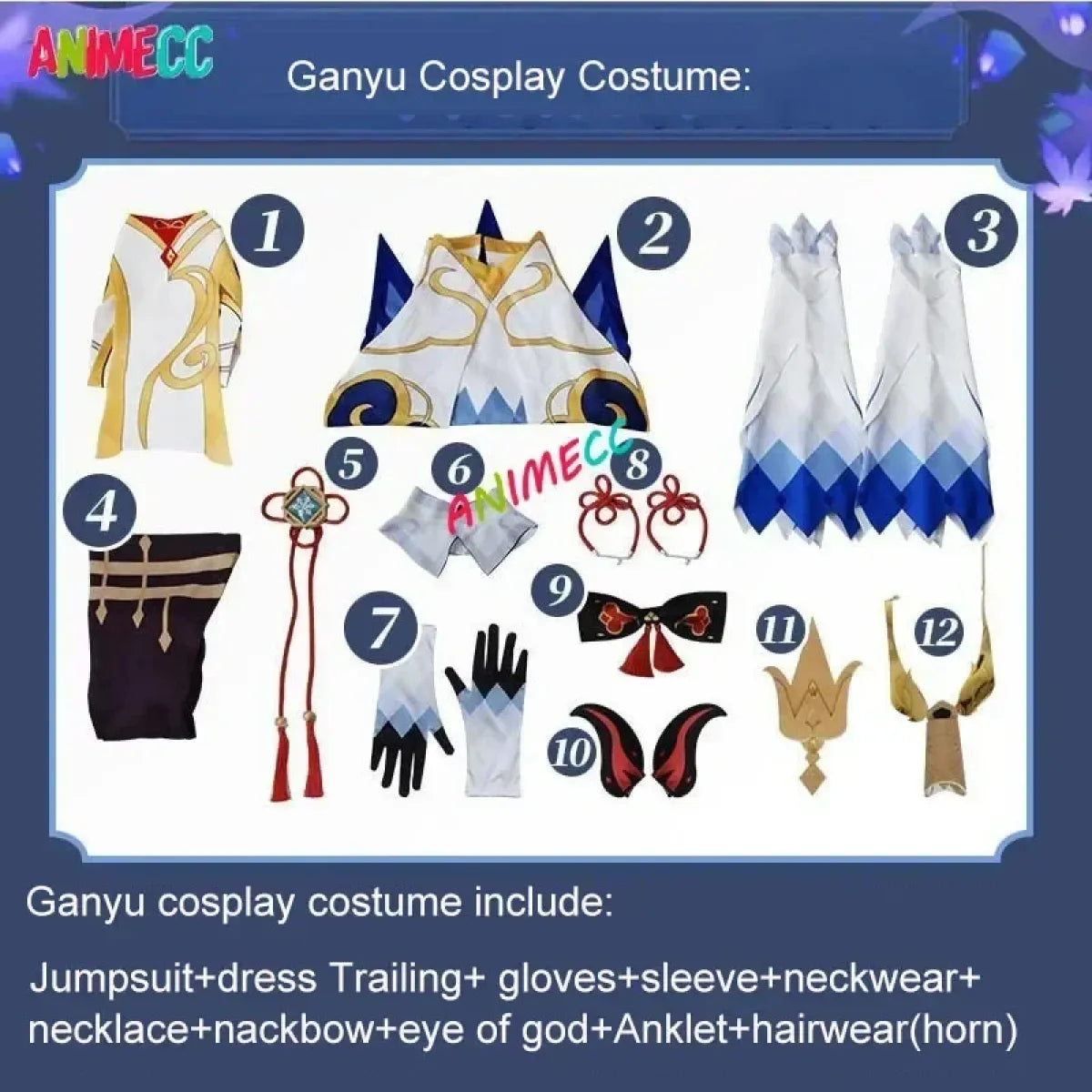 Genshin Impact Ganyu Cosplay Costume