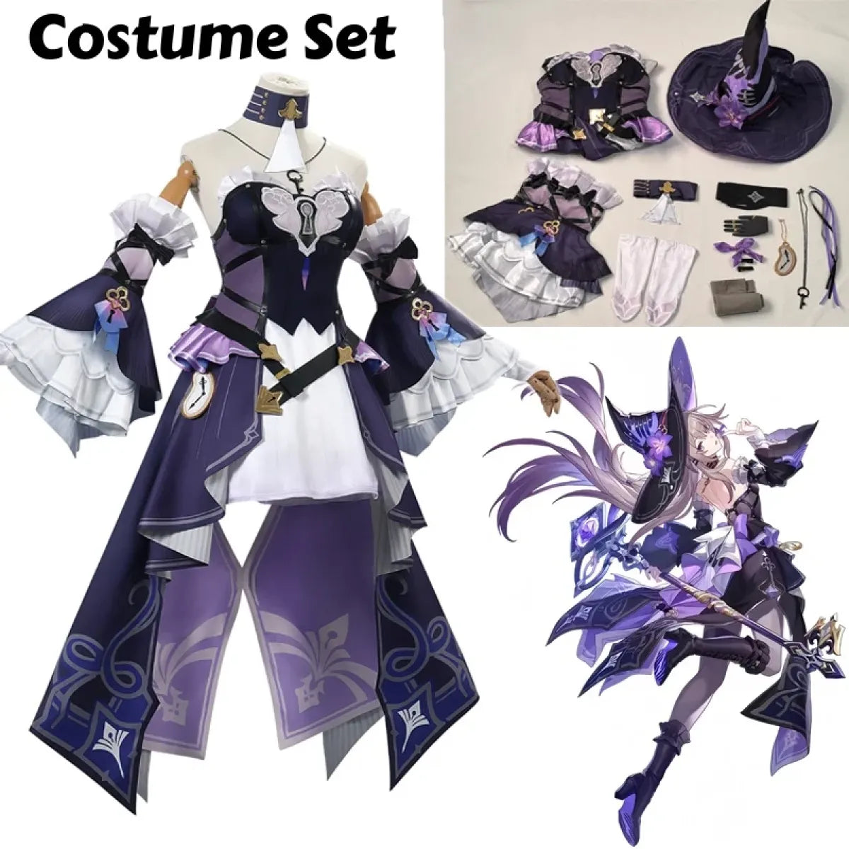 Gothic Herta Cosplay Dress – Fantasy Witch Lolita Costume Set