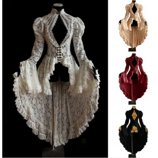 Gothic Lace Renaissance Dress – Vintage Medieval Cosplay