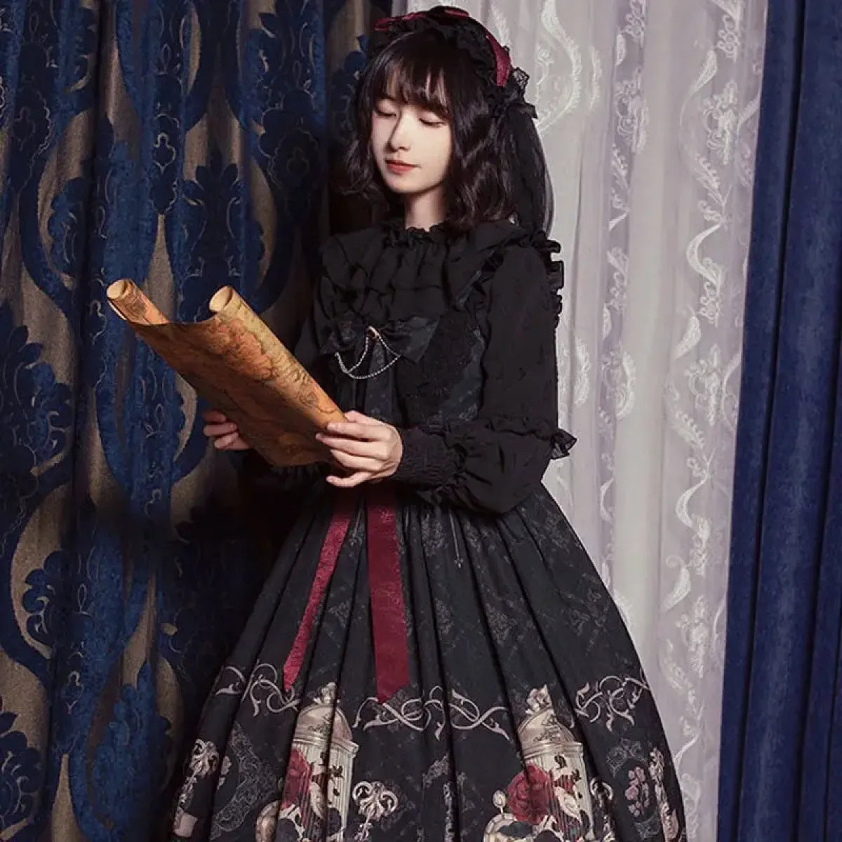 Gothic Lolita Print Dress