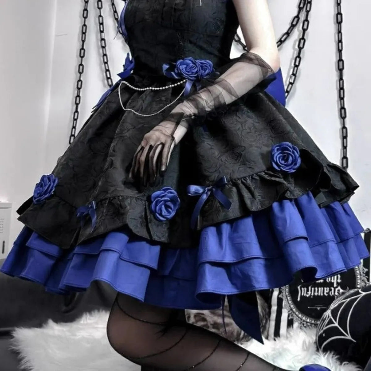 Dark Victorian Gothic Lolita Rose Dress