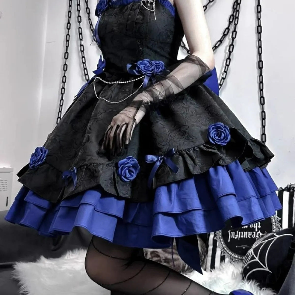 Dark Victorian Gothic Lolita Rose Dress