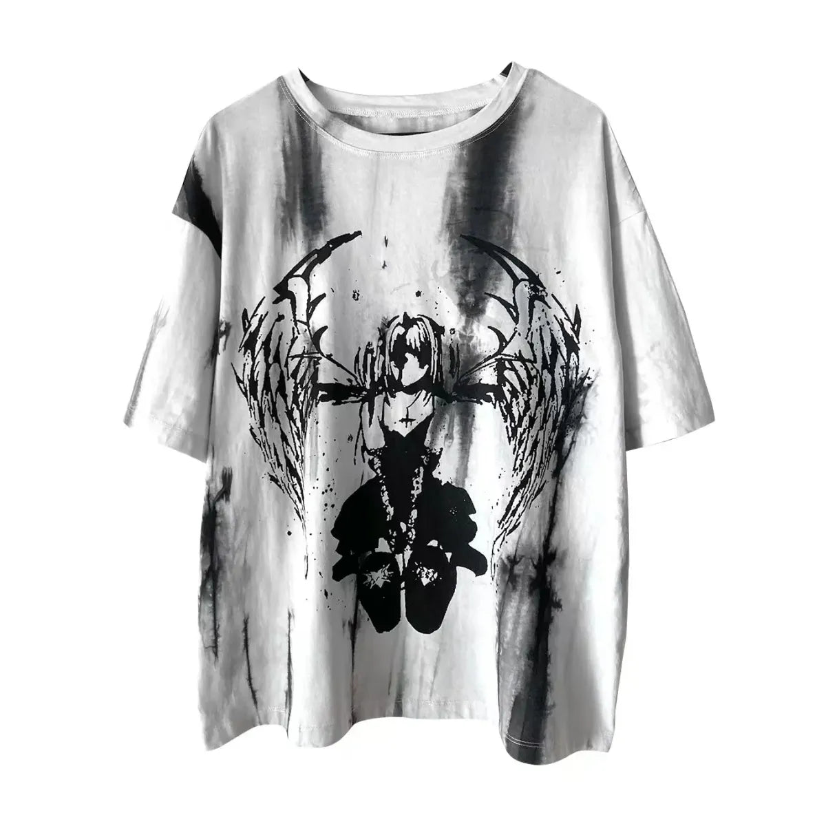 Grunge Gothic Cartoon Print T-Shirt