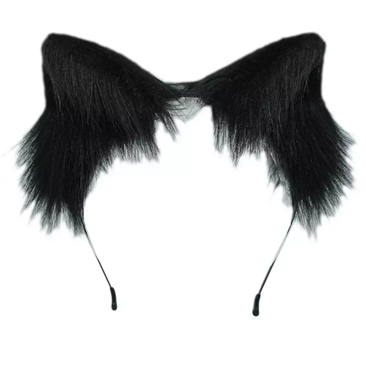 Handmade Cat Faux Fur Ears Headband - Fluffy Plush Animal Hair Hoop
