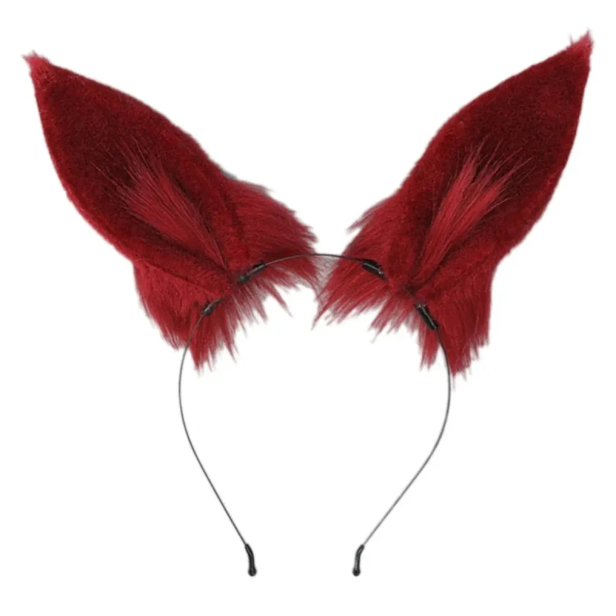 Handmade Cat Faux Fur Ears Headband - Fluffy Plush Animal Hair Hoop