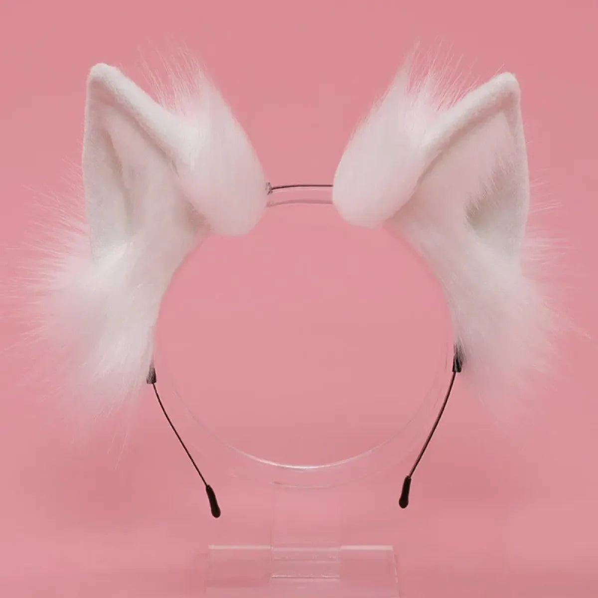 Handmade Cat Faux Fur Ears Headband - Fluffy Plush Animal Hair Hoop