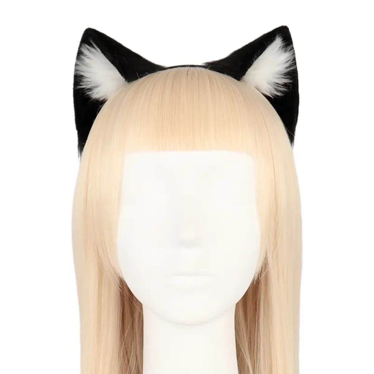 Handmade Cat Faux Fur Ears Headband - Fluffy Plush Animal Hair Hoop