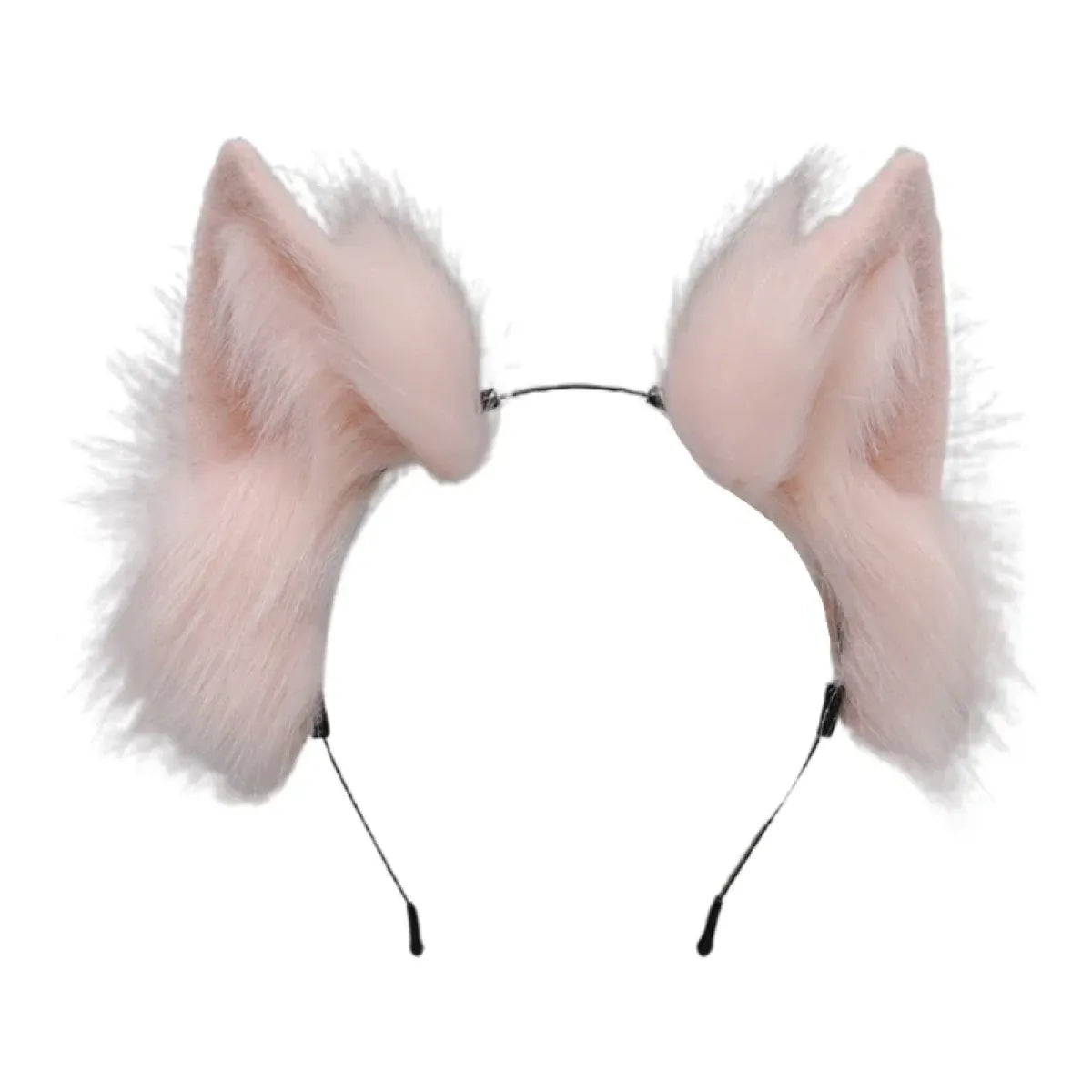 Handmade Cat Faux Fur Ears Headband - Fluffy Plush Animal Hair Hoop