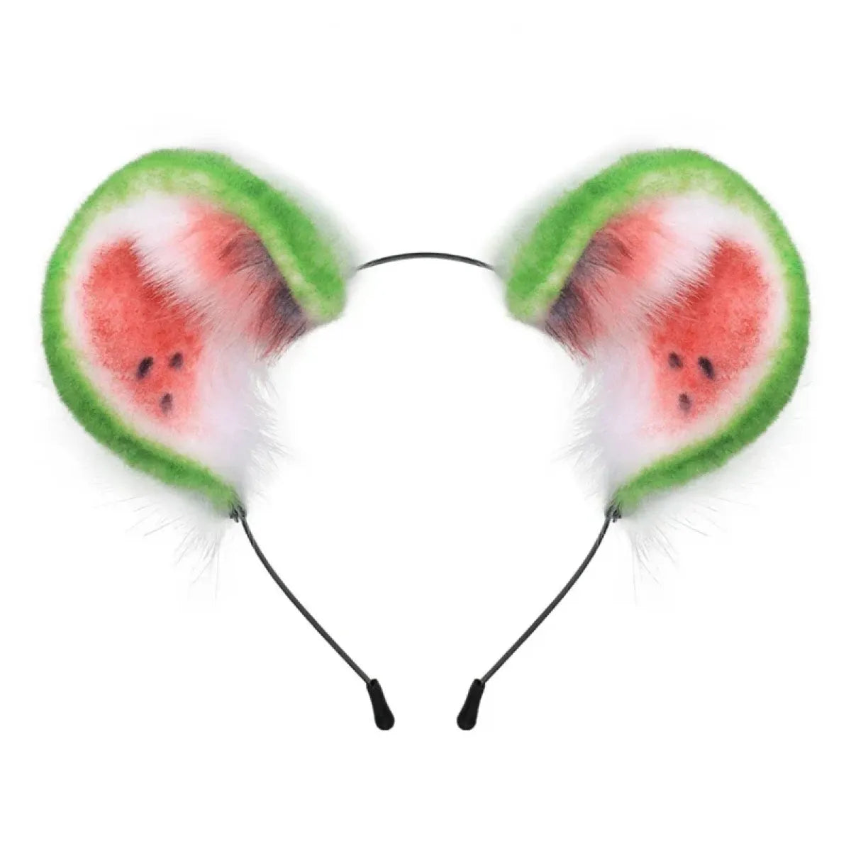 Handmade Cat Faux Fur Ears Headband - Fluffy Plush Animal Hair Hoop