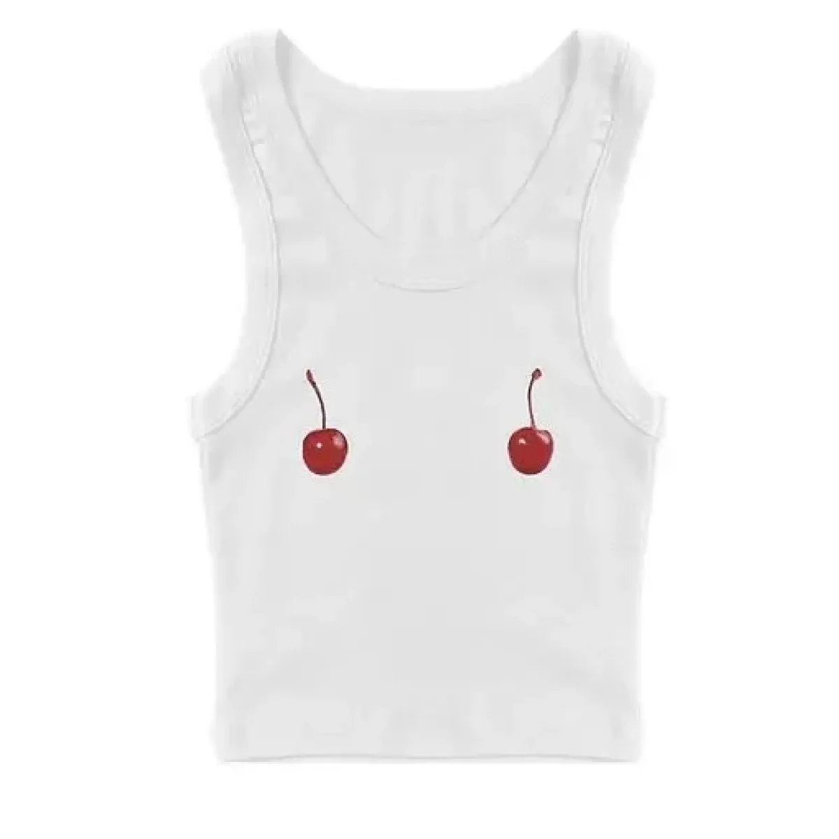 Harajuku Cherry Tee - Sleeveless Streetwear Crop