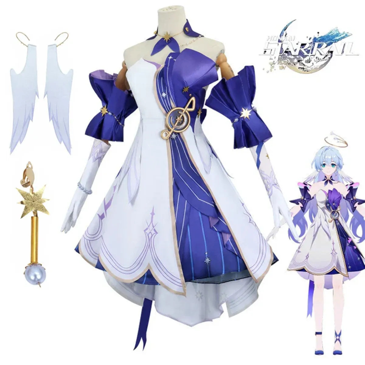 Honkai Star Rail March 7th Cosplay Costume with Wig & Accessories