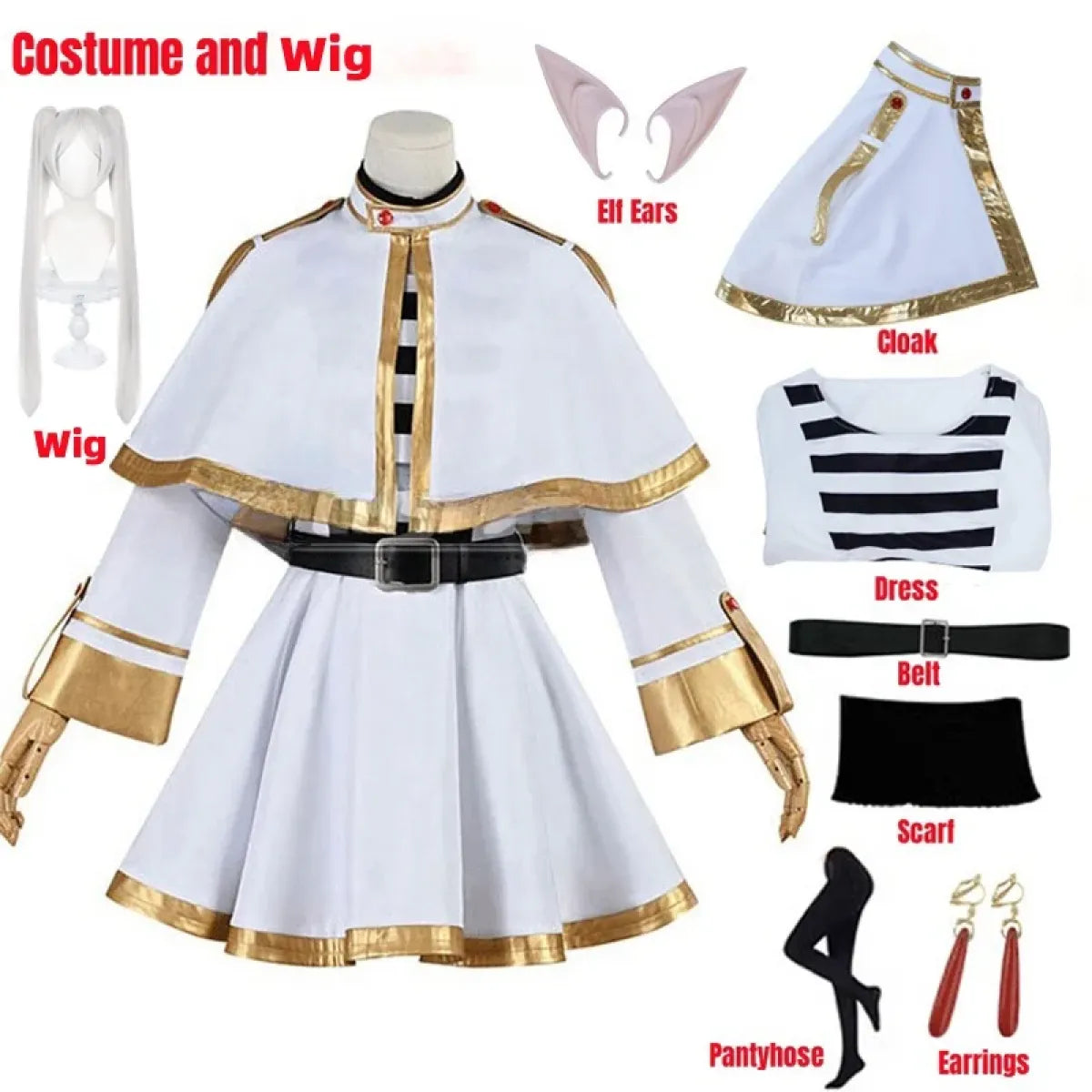 Frieren: Beyond Journey’s End Cosplay Costume – Dress with Wig & Accessories