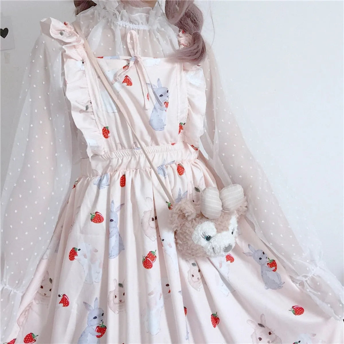Kawaii Bunny Strawberry Lolita Dress