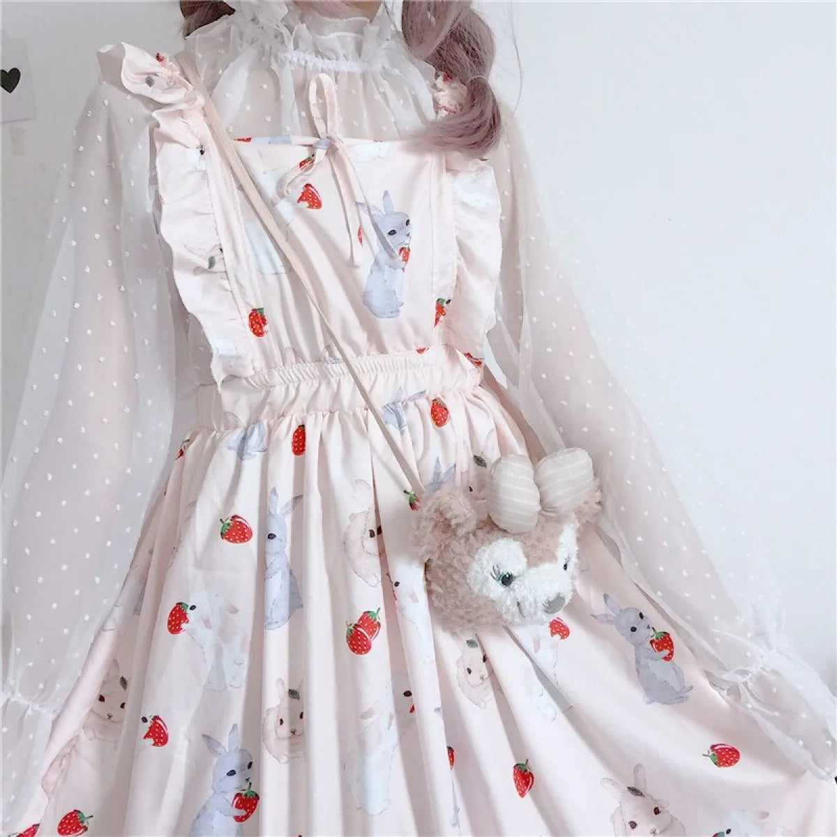 Kawaii Bunny Strawberry Lolita Dress
