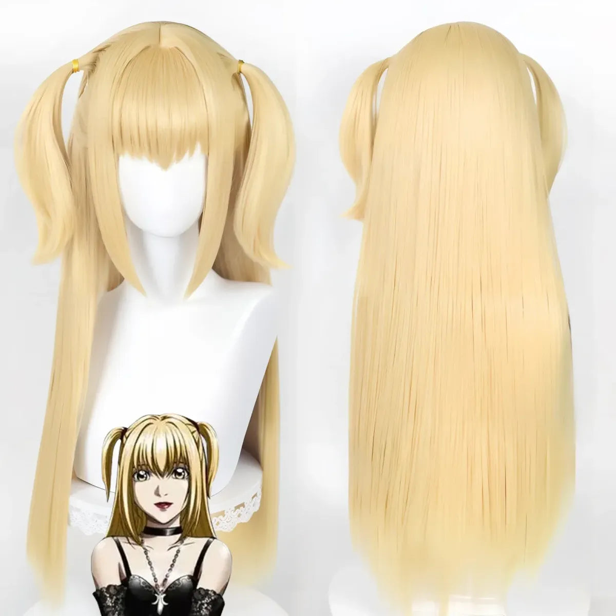 Misa Amane Cosplay Wig – Death Note Blonde Twin Tails with Wig Cap Set