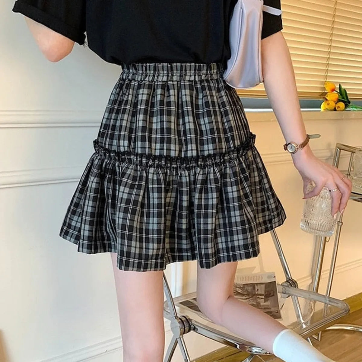Kawaii Gothic Lolita Plaid Skirt