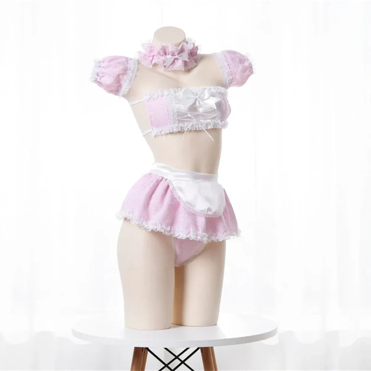 Kawaii Pink Apron Maid Lingerie Set