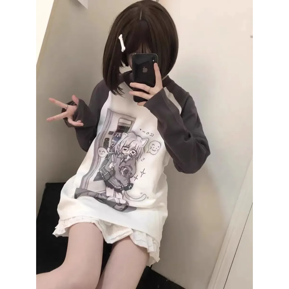 Kawaii Y2K Harajuku Top – Detachable Sleeve Anime Tee