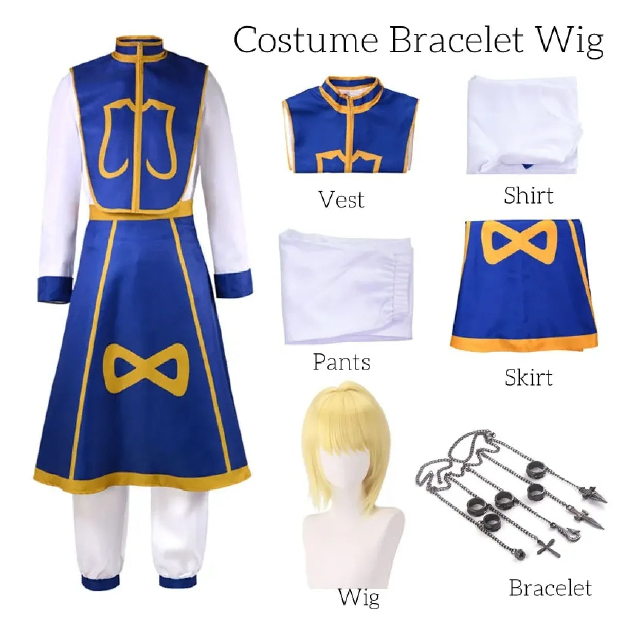 Kurapika Cosplay Costume – Hunter x Hunter Outfit with Wig & Chains