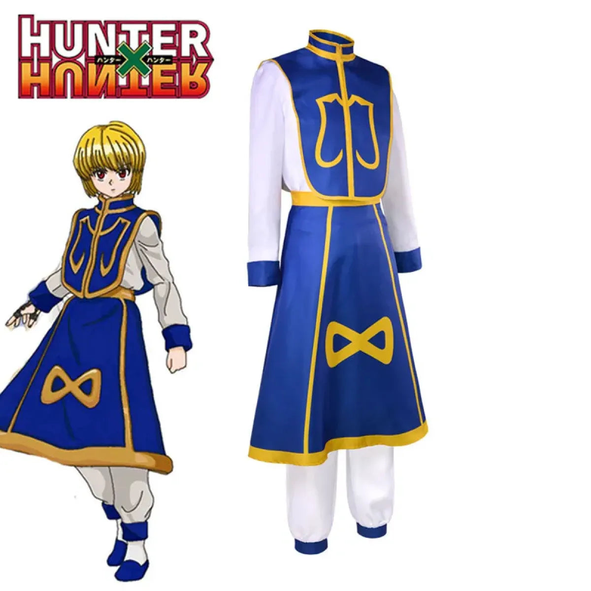 Kurapika Cosplay Costume – Hunter x Hunter Outfit with Wig & Chains