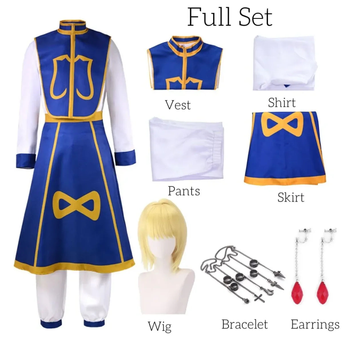 Kurapika Cosplay Costume – Hunter x Hunter Outfit with Wig & Chains