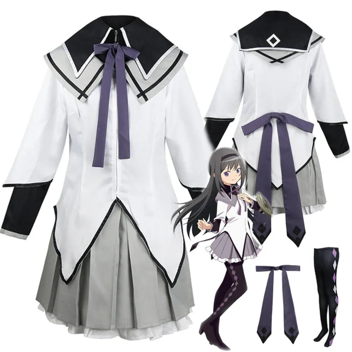 Homura Akemi Cosplay Uniform – Madoka Magica Magical Girl Dress Set