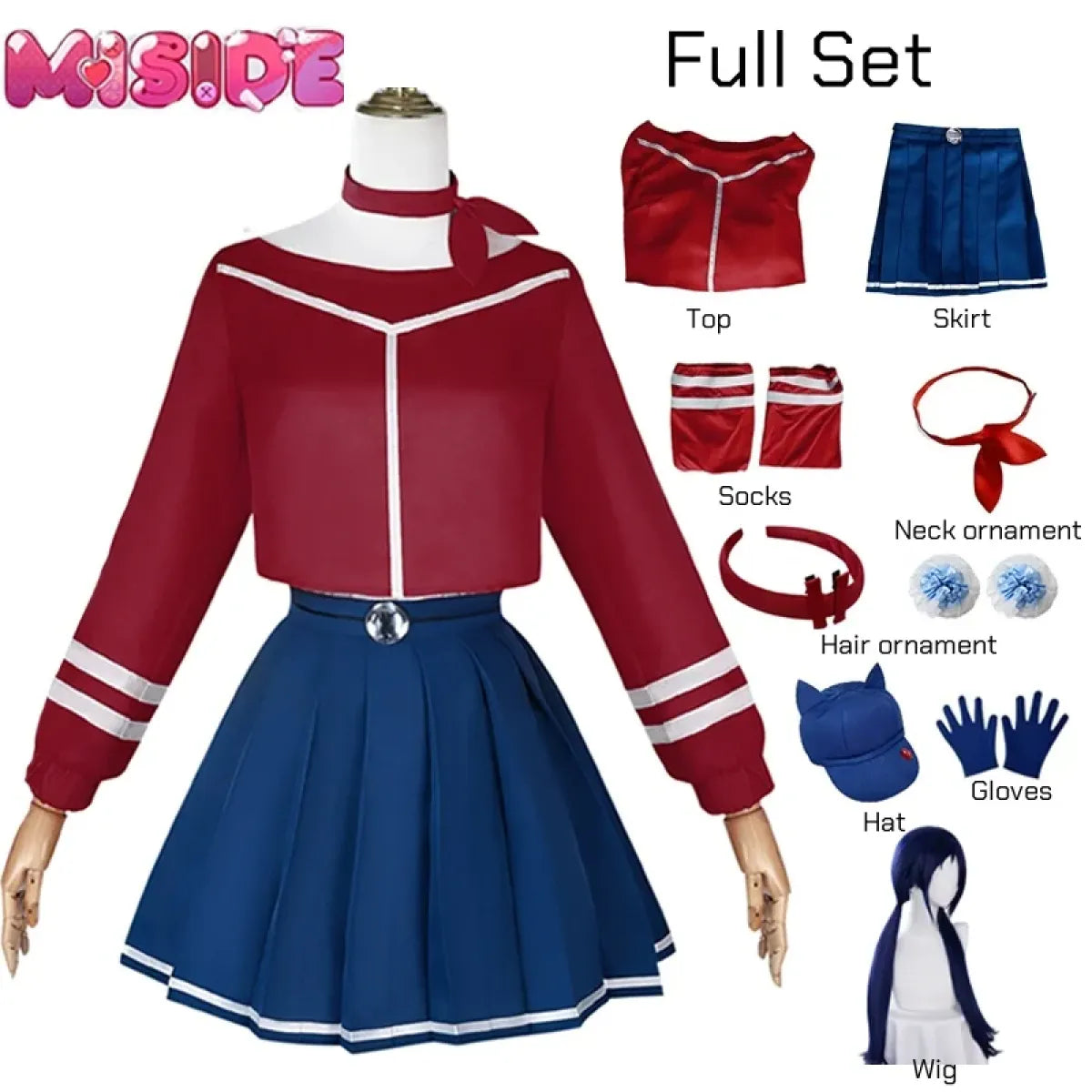 Mita Mira Cosplay School Uniform – MiSide Yandere JK Set for Girls & Women