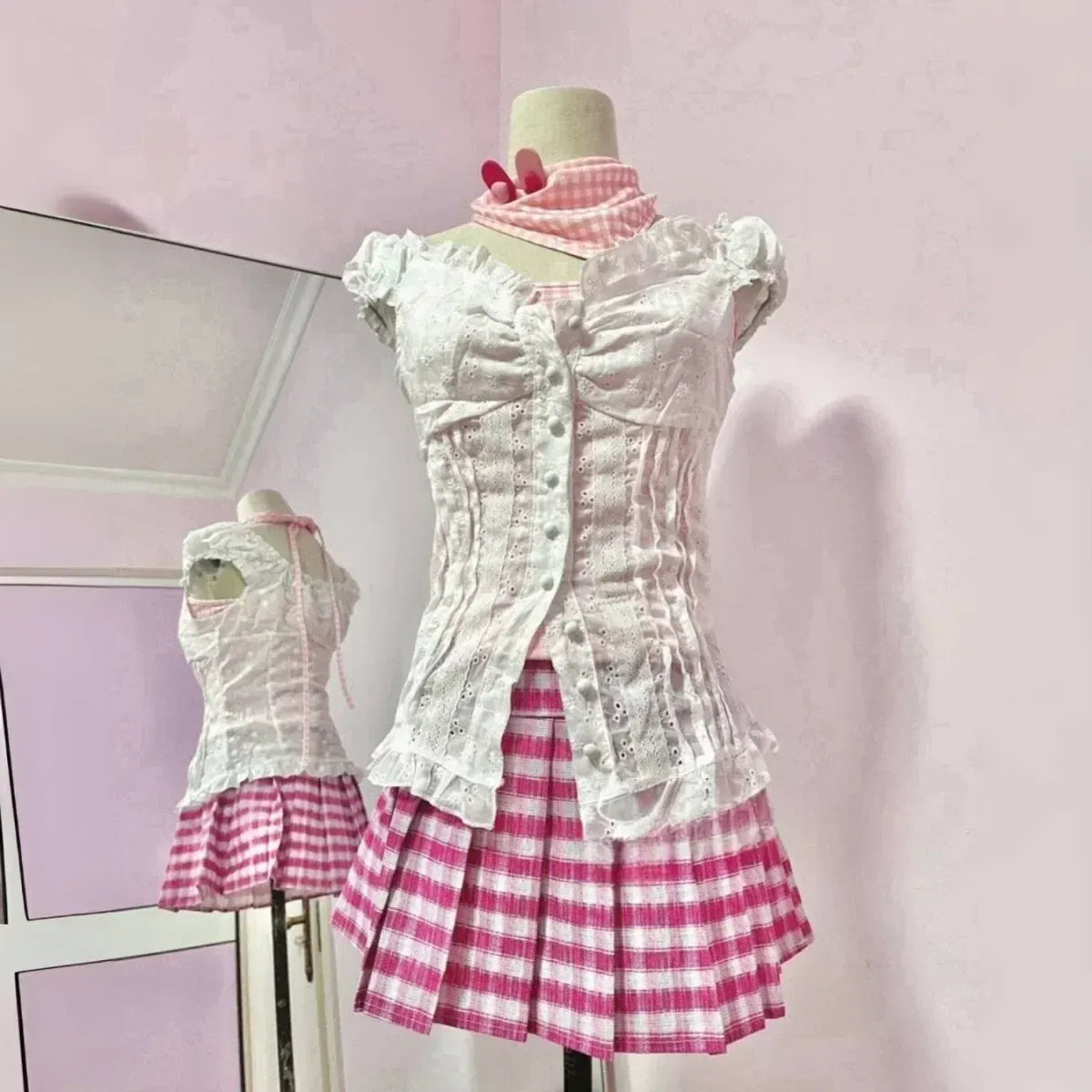 NANA Komatsu Cosplay Costume - Lolita Kawaii Pink Skirt Suit