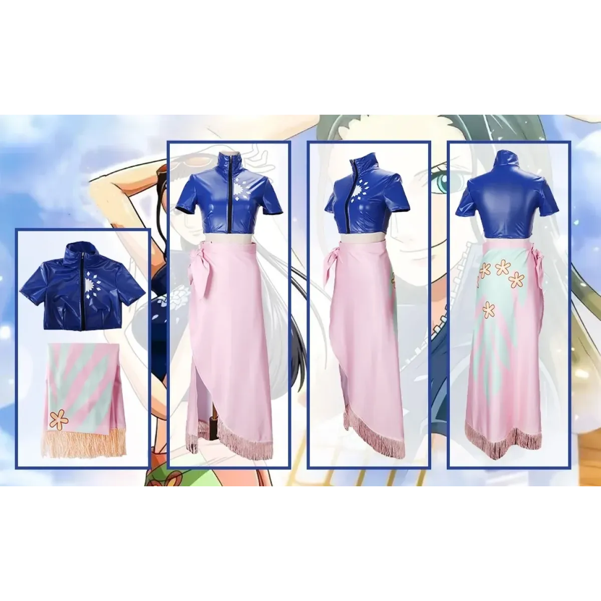 Nico Robin Cosplay Costume – One Piece Top and Skirt Outfit