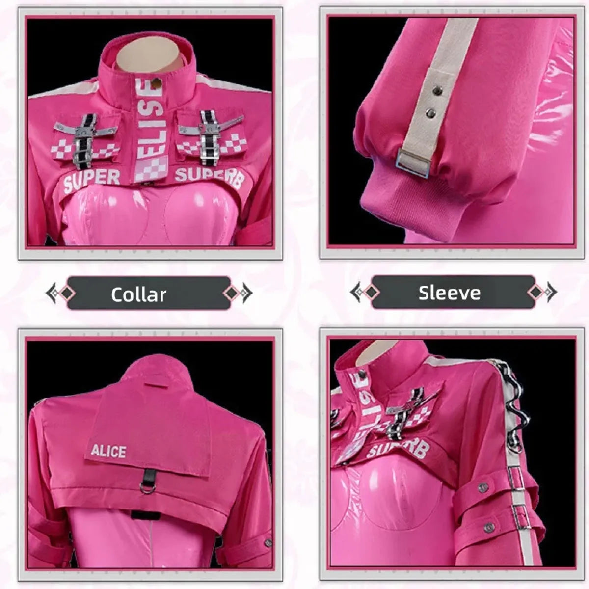 Nikki Alice Cosplay Costume – Pink Bodysuit, Jacket, Wig & Ears Set
