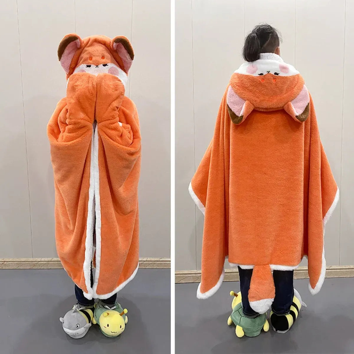 Kawaii Fox Plush Blanket Robe