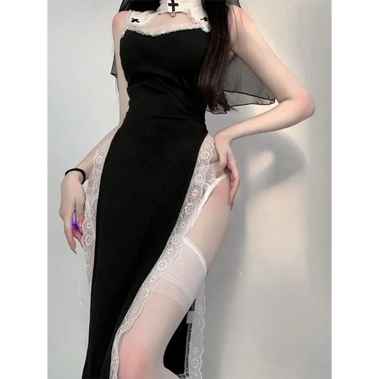 Seductive Nun Cosplay Costume Set