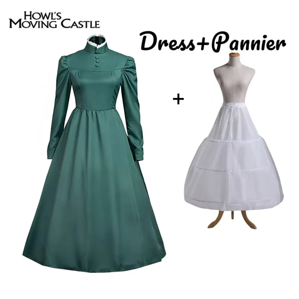 Sophie Cosplay Dress – Howl's Moving Castle Green Outfit with Hat