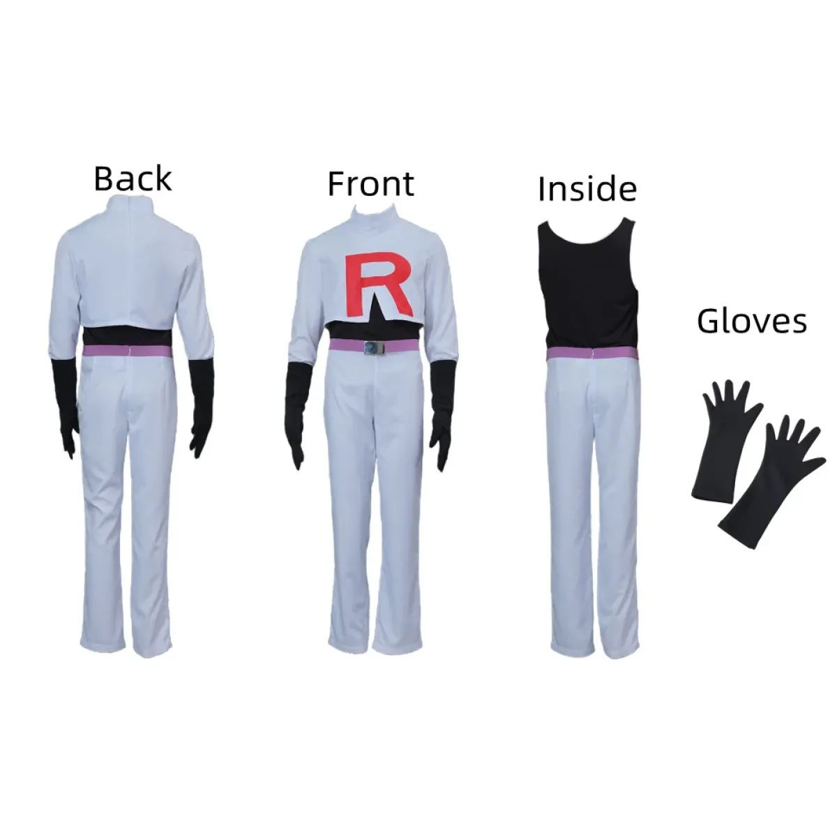Team Rocket Jessie & James Cosplay Set – Anime Full Outfit for Men & Women
