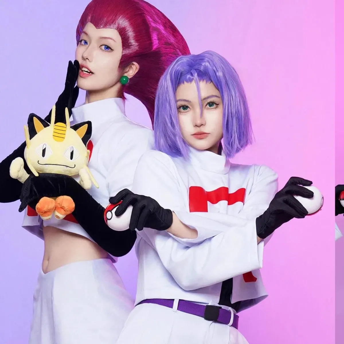 Team Rocket Jessie & James Cosplay Set – Anime Full Outfit for Men & Women